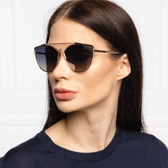 🕶️ New Tom Ford Jacquelyn-02 FT0563/S 14X Sunglasses - Ruthenium Frame - Picture 2 of 10